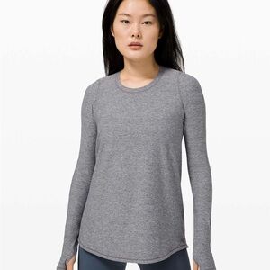 Lululemon Tuck & Flow Long Sleeve Heathered Slate - PTP 17”